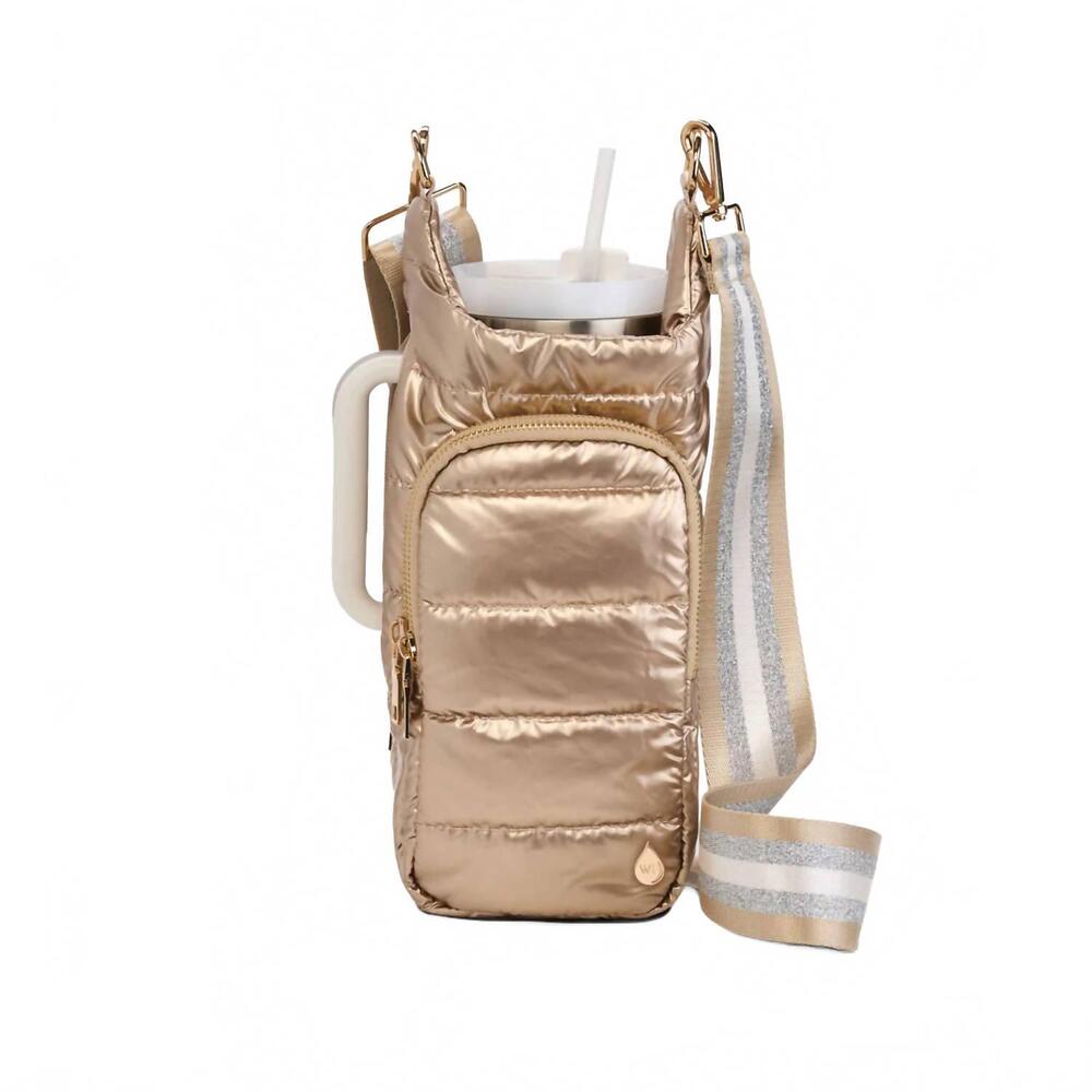 NEW WANDERFULL women's durable nylon hydrobag in gold